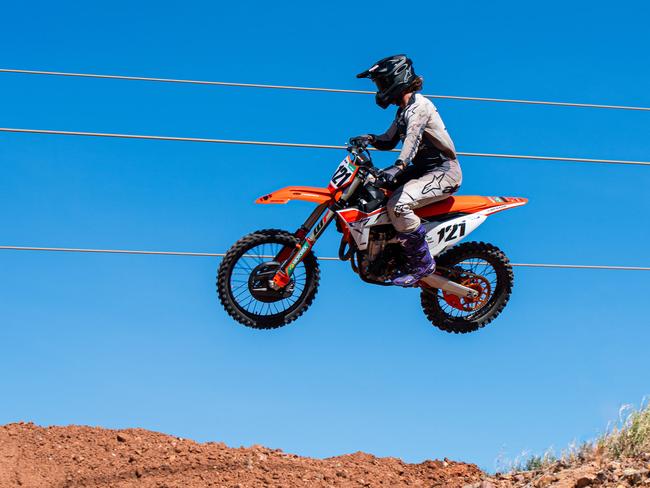 Liam Walsh does his laps around Hidden Valley motocross as NT will become Australias home of the FIM Motocross World Championship MXGP, returning to the country for the first time in 24 years. Picture: Pema Tamang Pakhrin