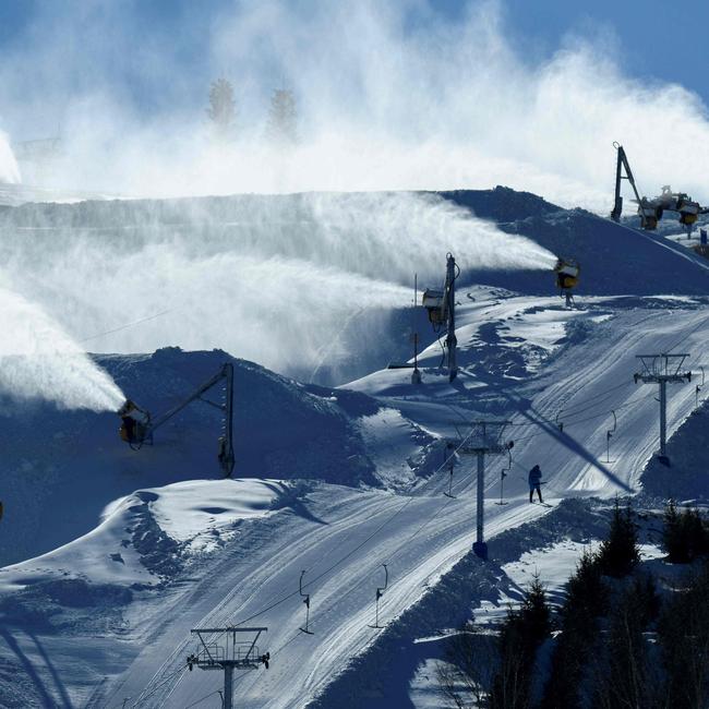 Snowboard fields at the Beijing Winter Olympics.