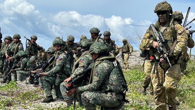 Filipino marines and Australian soldiers combined for Exercise Alon. Picture: Charles Miranda