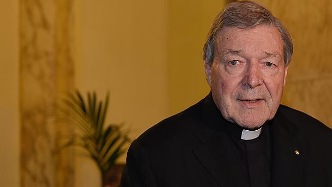 Cardinal George Pell after giving evidence to the child sex abuse royal commission in March. Picture: AFP