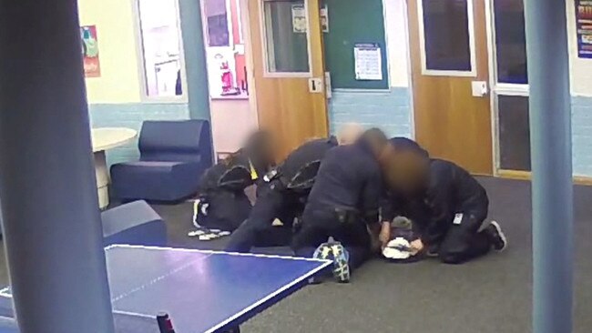 Footage from the Department of Human Services revealed how the devices were used on youth inmates. Picture: Supplied