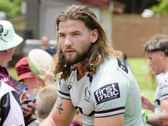 Patrick Carrigan and Reece Walsh meet fans at the Brisbane Broncos CaptainÃ•s Run and Toowoomba Fan Day at Toowoomba Sports Ground, Saturday, February 15, 2025. Picture: Kevin Farmer
