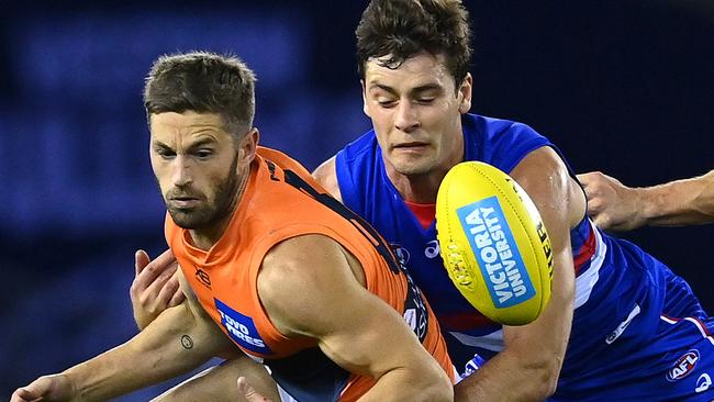 Callan Ward says the Giants’ rivalry with the Western Bulldogs is as big as when they face the Swans. Picture: Quinn Rooney / Getty Images