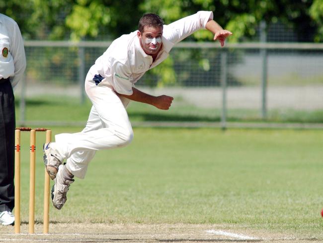 Pictured: Norths’ bowler Ben Cust. Cricket Far North Grand Final at Griffiths Park, Manunda. Norths Vs Atherton.