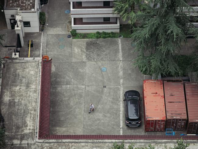 A man walks inside US Consulate General in Chengdu. Picture: Supplied