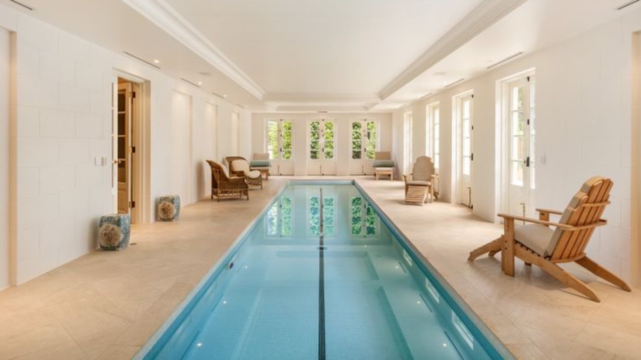 An indoor lap pool at the main estate.
