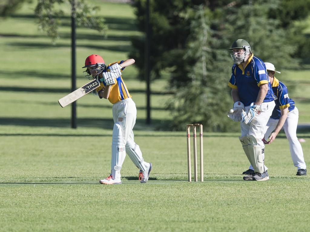 Kyrna Crump bats for Northern Brothers Diggers Gold against University Bush Chooks in Toowoomba Cricket C Grade One Day semi final at Godsall St East oval, Saturday, December 9, 2023. Picture: Kevin Farmer