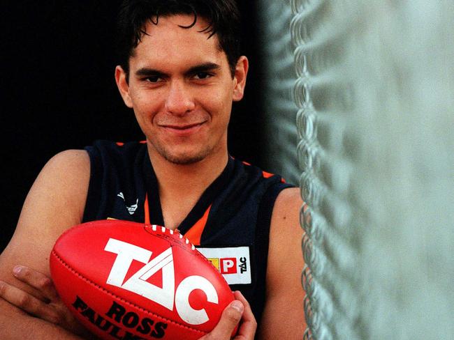 Ezra Bray as an AFL draftee in 1999. Picture: Supplied