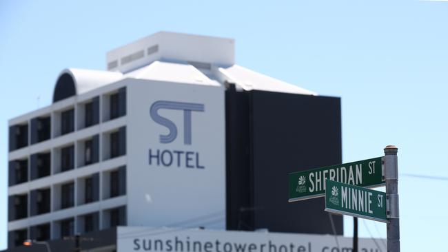 The Sunshine Tower Hotel on Sheridan Street, where the body of Brisbane man Anthony Brady, 52, was found. PICTURE: BRENDAN RADKE