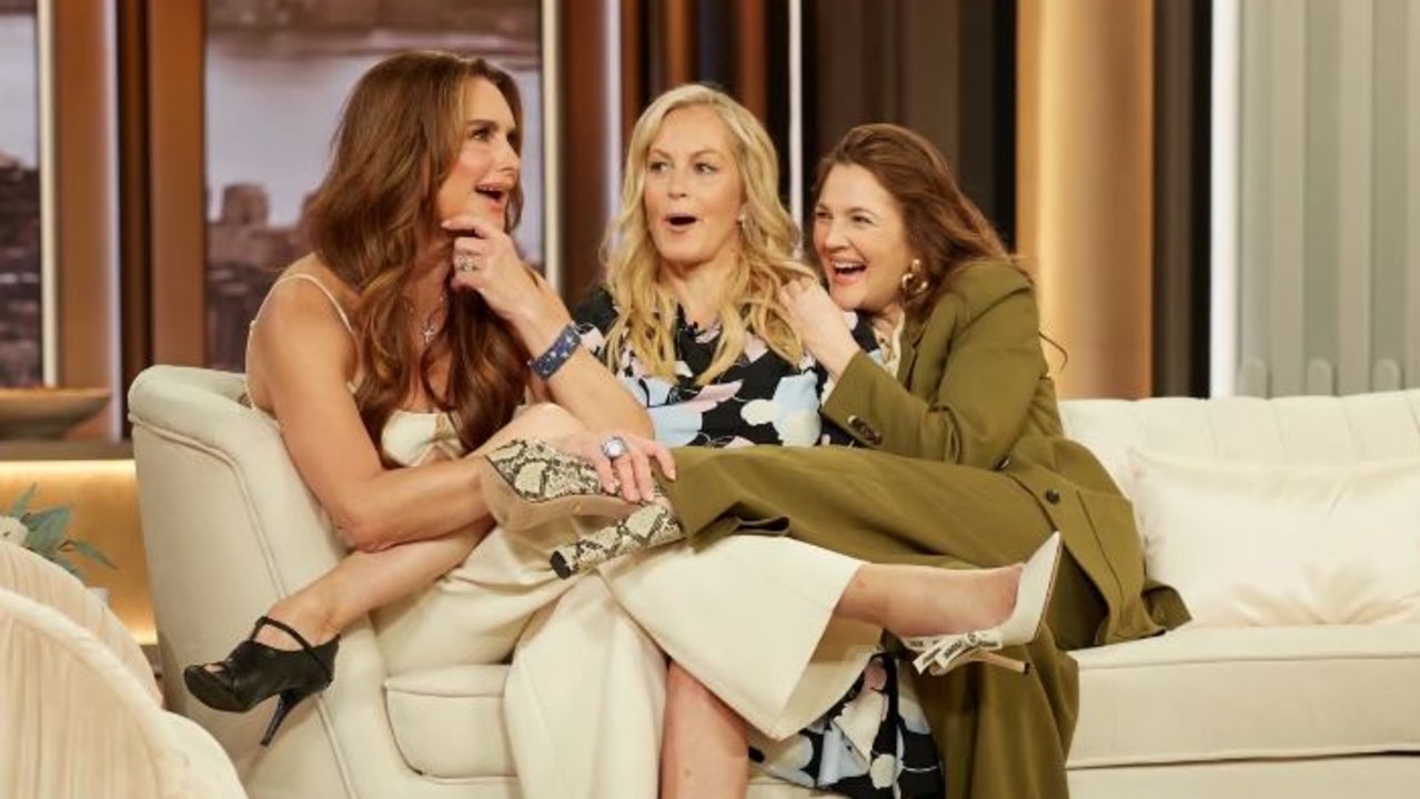 Drew Barrymore has had many celebrity guests, including Brooke Shields and the co-producer of her documentary Ali Wentworth. Picture: The Drew Barrymore Show