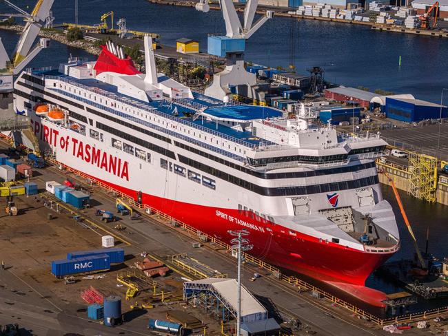 The new TT Line boat Spirit of Tasmania IV in Finland.  Picture: Rauma Marine Constructions