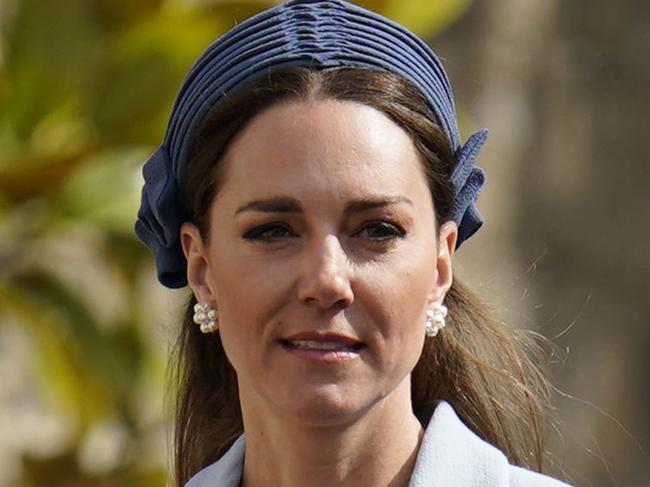 WINDSOR, ENGLAND - APRIL 17: Catherine, Duchess of Cambridge attends the Easter Matins Service at St George's Chapel at Windsor Castle on April 17, 2022 in Windsor, England. (Photo by Andrew Matthews-WPA Pool/Getty Images)