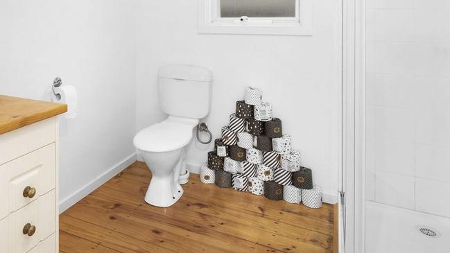 Toilet paper anyone? This artful stash in Barwon Heads has caught the eye of potential buyers.