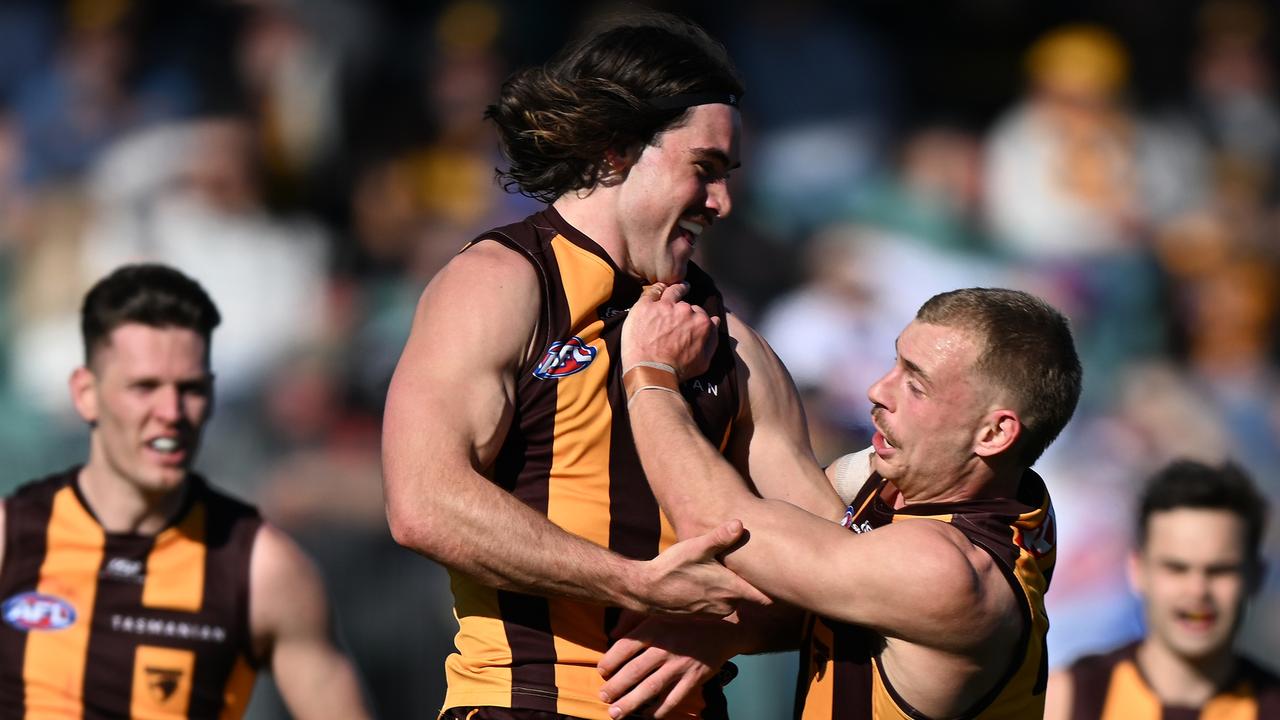 Jai Newcombe was the star of the show in his milestone game. (Photo by Steve Bell/Getty Images)