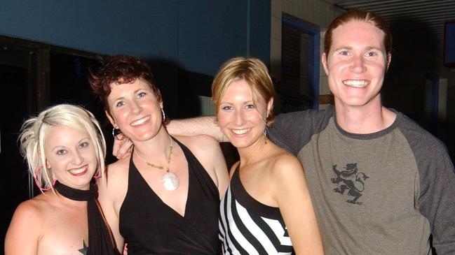 Rebecca Mason, Jacinta, Brigid and Roderick Makin on Flinders Street East Pic Bryan Lynch AD273038