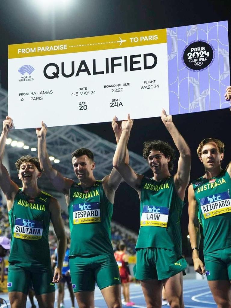 The men had to wait until the repechage round but they delivered and Australia's men’s and women’s 4x100m teams have both qualified for the Paris Games. Picture: Athletics Australia