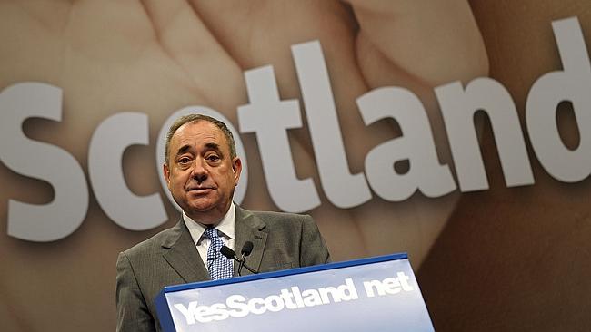 Scotland’s First Minister Alex Salmond at a press conference in Edinburgh on Thursday.