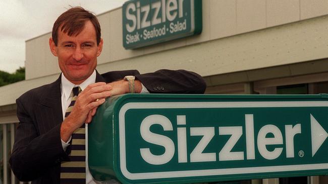 David Beak of meat supplier Beak &amp; Johnston outside a Sizzler restaurant in 1996.