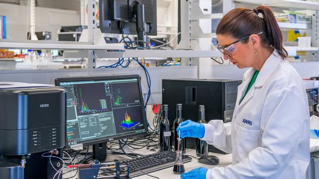 Scenes from The Australian Wine Research Institute on the Waite Campus at Urrbrae, Dr Agnieszka Mierczynska-Vasilev prepares a sample for analysis. Picture: Jacqui Way Photography