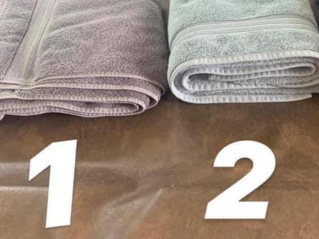 The towel photo kickstarted a heated debate on Twitter. Picture: @itsfrtayloralien/Twitter.