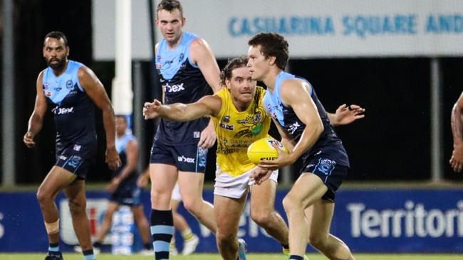 Darwin Buffaloes' Isaac Seden-Kurnoth against Nightcliff Tigers Picture: Celina Whan / AFLNT Media