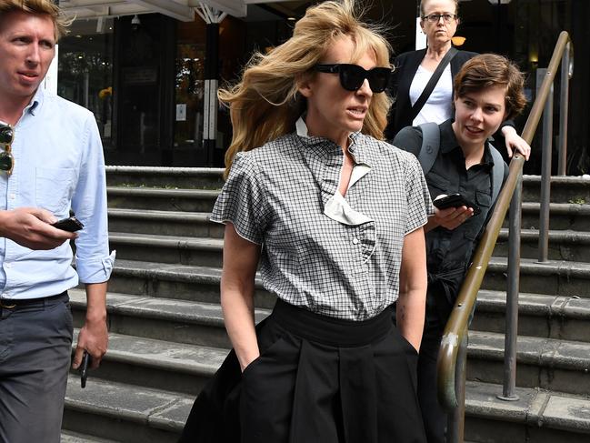 *NO PUBLICATION ORDER - STRICTLY CANNOT LINK TO CASE - SEEK LEGAL ADVICE* -  SYDNEY, AUSTRALIA - NewsWire Photos FEBRUARY, 08, 2021: Toni Collette leaves the Downing Centre court in Sydney. Picture: NCA NewsWire/Joel Carrett