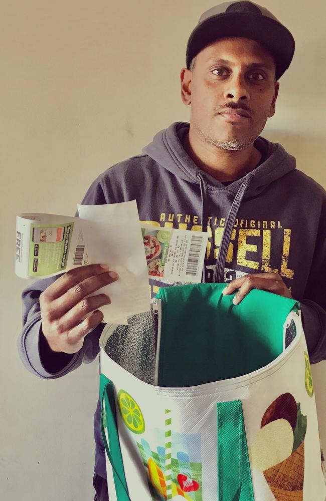 Walkley Award-winning sports journalist Jamie Pandaram with his shopping receipts.