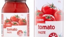 Coles Tomato Paste 170g and Coles Tomato Paste 500g.