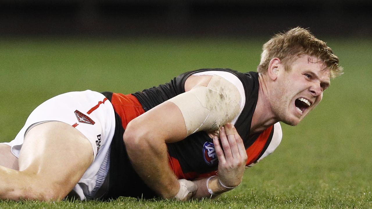 Michael Hurley in pain. Photo: Daniel Pockett/Getty Images