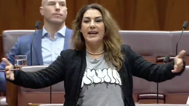 Lidia Thorpe clipped over t-shirt slogan, as she opposes Voice to Parliament