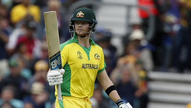 Australia's Steve Smith celebrates his half century against Sri Lanka. Picture: AFP