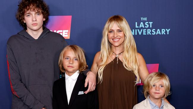 Teresa Palmer at the premiere of The Last Anniversary in Sydney with her sons. Picture: Brendon Thorne/Getty Images