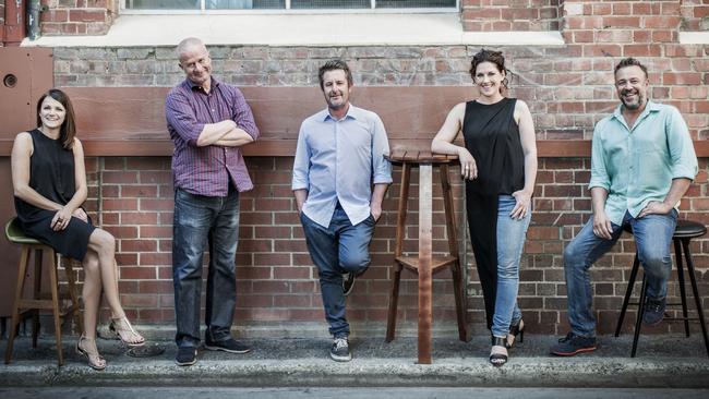 Press Food &amp; Wine’s Sally Davey, Tim White, Andy Davies, Eloise Riggs and Simon Kardachi have sold the business after close to 10 years of ownership. Picture: Jacqui Way Photography