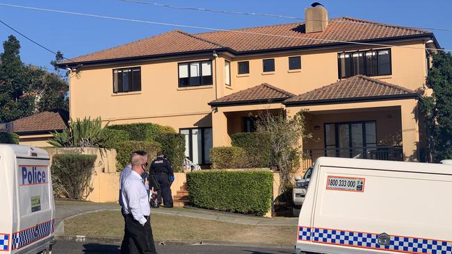 Police at Toutai Kefu’s house after the alleged home invasion. Picture: Brad Fleet