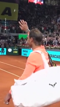 Rafael Nadal waves goodbye aft  past  lucifer  connected  location  soil