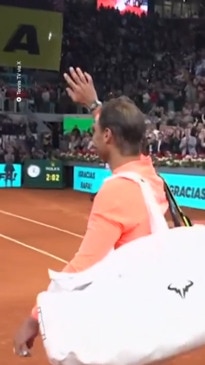 Rafael Nadal waves goodbye after last match on home soil