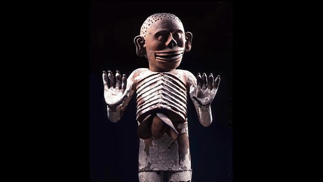 The god Mictlantecuhtli is a grotesque example of the ubiquitous nature of death in Aztec culture.