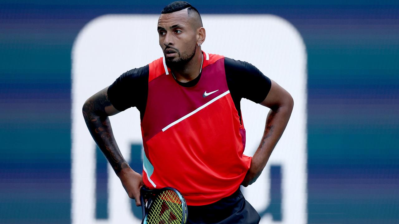 Nick Kyrgios has been open about his mental health struggles. (Photo by Matthew Stockman/Getty Images)