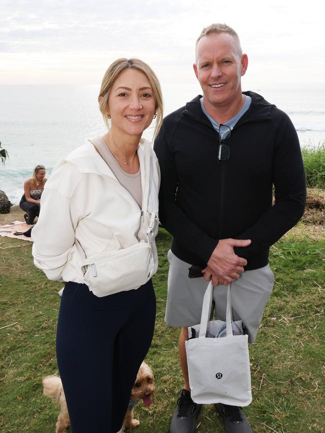 Cassie Fleming and Lachlan McIntyre at the Surf of Origin at Burleigh Beach. Picture: Annette Dew