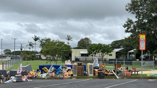 Flood damaged contents from Mary MacKillop Early Learning Centre, Ingham. Picture: Cameron Bates