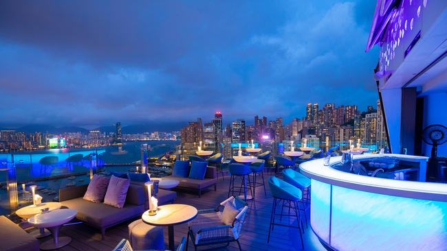 View of Hong Kong skyline from the Hong Kong SKYE Roofbar Brasserie. Picture: Supplied