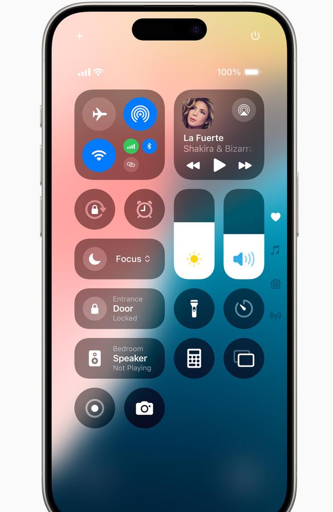 The Control Centre has also had a complete overhaul. Picture: Apple