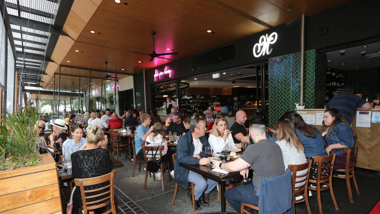 Shop keepers, visitors and Locals during Easter Sunday in the Broadbeach Mall. Pic Mike Batterham