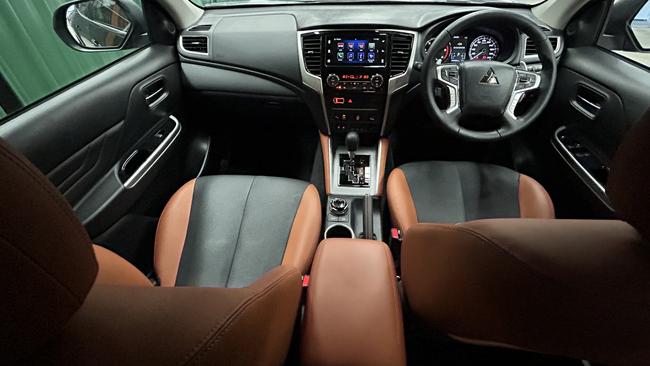 Mitsubishi's GSR Triton with the optional tan orange interior.