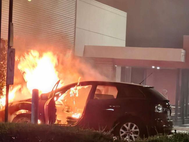 Watch: Car explodes into flames in Macca’s drive-thru