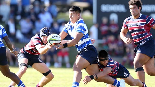 Nudgee College No.8 Titi Nofoagatotoa was one of his side’s best. Photo by Richard Gosling