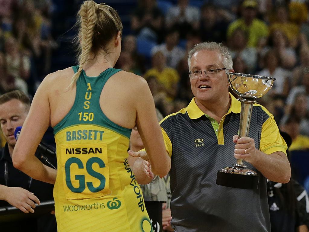 Scott Morrison committed $30m in federal government funding to netball while prime minister, yet $17m remains in limbo. Picture: Will Russell/Getty Images