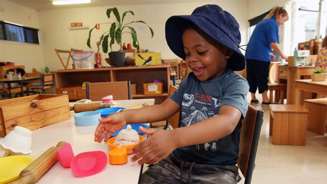 Dara enjoys the play-based learning at his kindergarten. Picture: Alan Barber