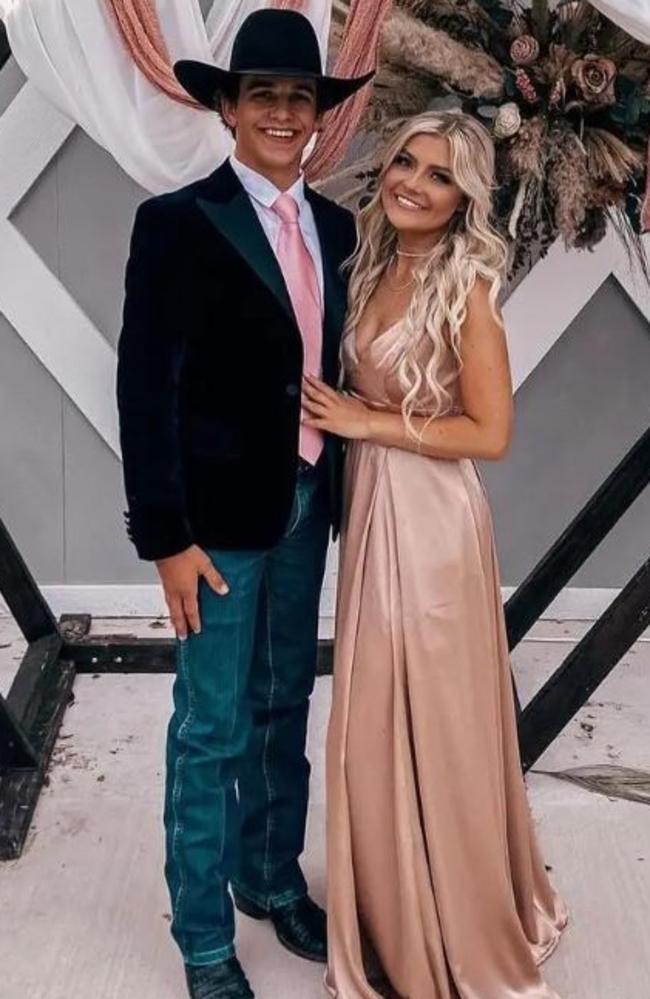 Cameron Grigg and Taylor Rousseau Grigg posing at a wedding. Picture: @cameron.griggg/Instagram