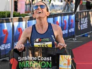 7 Sunshine Coast Marathon and Community Run FestivalLisa Weightman wins the women's half marathon. Picture: Warren Lynam